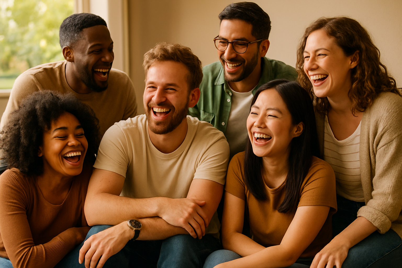 Happy group of friends